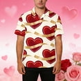 thumbnail image 4 of Valentine's Couples Button Up Shirts for Women Men Love Heart Print Graphic Tees Unisex Valentine Shirt Tops, 4 of 9