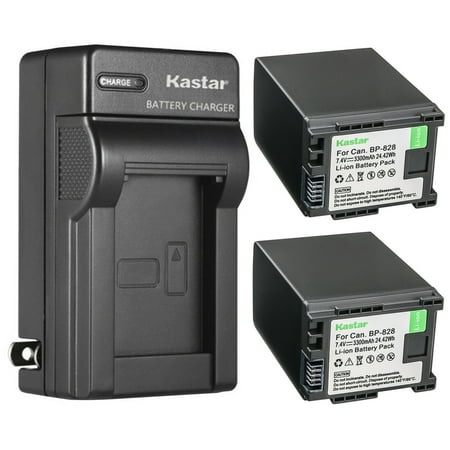 Kastar 2-Pack Battery and AC Wall Charger Replacement for Canon XA25 XA30 XA35 XA40 XA45 XA50 XA55 VIXIA HF G21 VIXIA HF G30 VIXIA HF G40 VIXIA HF G50 UHD 4K VIXIA HF G60 VIXIA GX10 Camera
