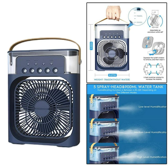 Enfriador de Aire Portátil Colco Refrigerado por Agua Mini Ventilador de Aire Acondicionado Personal Azul