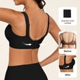 thumbnail image 3 of QYLUX Womens Wireless Bras V Mesh Comfortable Bralette Supportive Tshirt Bra No Underwire Seamless Push Up Everyday Bras,Black,S, 3 of 7