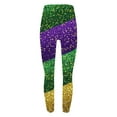 thumbnail image 5 of Hvot&aat Women Mardi Gras Leggings Stretch High Waisted Yoga Pants Sparkly Printed Carnival Party Pant, 5 of 5