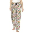 thumbnail image 2 of Goofa Bunny Floral Printed Soft Pajama Pants for Women, Wide Leg Comfy Casual Lounge Yoga Pants-X-Large, 2 of 9