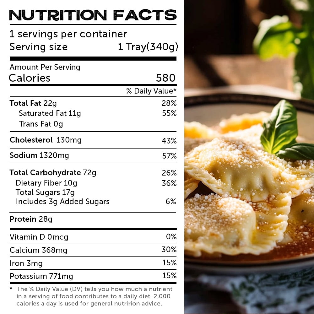 Grumpy Butcher Premium Meals Four Cheese Ravioli, 6 ct, 12 oz tray