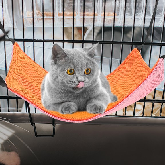 ETEREAUTY Soft and Orange Cat Hanging Hammock Bed for Cages with Skin-Friendly Comfortable Material