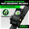 thumbnail image 3 of Rhino USA Heavy Duty 2" x 10' Retractable Ratchet Straps 3,033lb Break Strength (Black 2-Pack), 3 of 8