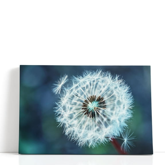 Close-Up Dandelion Tranquil - Wrapped Canvas Print Wall Art | 18" W x 12" H