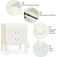 thumbnail image 5 of TribeSigns 20" Nightstand with 2 Drawers, Wood End Table with Storage for Bedroom, White, 5 of 6