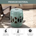thumbnail image 3 of Outsunny 14" x 17" Ceramic Garden Stool with Double-Coin Knotted Ring Design & Strong Glazed Material, Antique Blue, 3 of 9