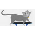 thumbnail image 2 of Prime, Marcus 32x18 White Modern Wood Framed Museum Art Print Titled - Skateboarding Cat, 2 of 4