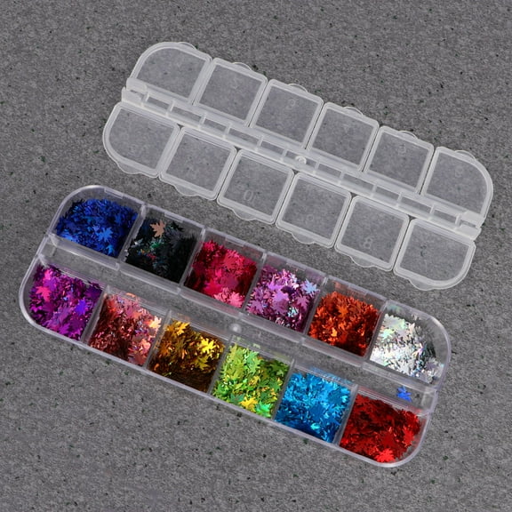 Yardwe 12Pcs Fall Leaf Nail Stickers Assorted Color for Christmas Party