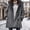 Dark Gray, variant on Women Hooded Sherpa Lined Denim Coat Long Sleeve Toggle Button Mid Length Warm Winter Jean Jacket Casual Outerwear