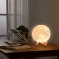 thumbnail image 6 of Moon Lamp 128 Colors Moon Night Light LED 3D Printed Moon Lamp 5.9 Inch Table Lamp with Stand and Remote Control USB Plug, 6 of 9