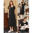 thumbnail image 3 of Ekouaer Women's Maternity Nursing Dresses Summer Short Sleeve Split Long Dresses for Breastfeeding Black M Black M, 3 of 6