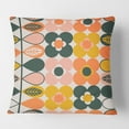 thumbnail image 2 of Designart Botanical Retro Design II' Mid-Century Modern Throw Pillow - 18x18, 2 of 2