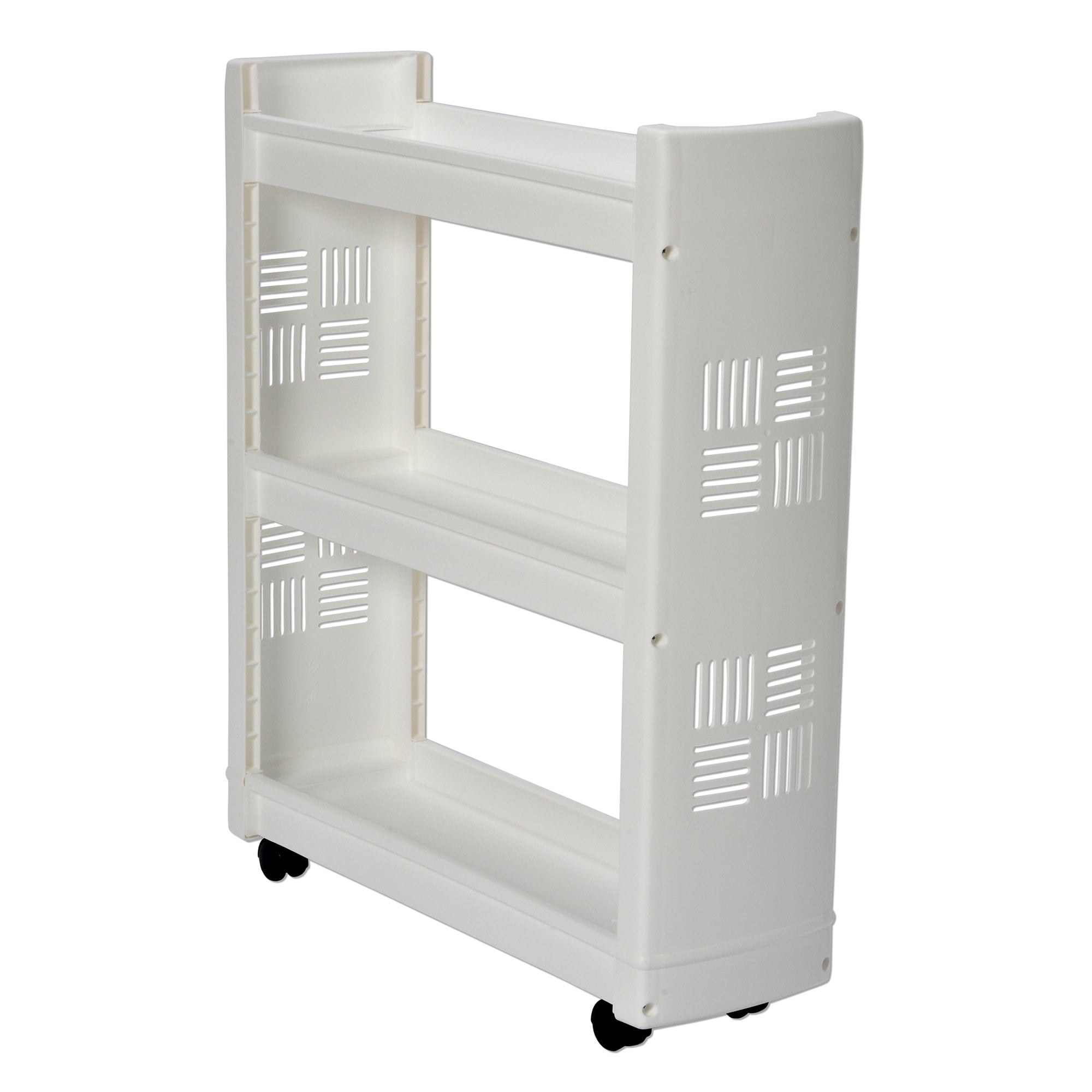 Contico 1903wh 1 3 Shelf Rolling Laundry Room Storage Cart Organizer White