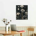 thumbnail image 3 of ONETECH Black And White Dandelion Canvas Wall Art Vintage Dandelion Print Black And White Plant Posters Dandelion Flower Canvas Vintage Plant Art Black Background Flower Picture 12x16 in, 3 of 5