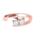 thumbnail image 2 of Aonejewelry 1/2 Ct Two Stone Diamond Engagement Wedding Ring 14K Rose Gold, 2 of 4