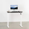 thumbnail image 2 of VIVO Manual Height Adjustable 43 x 24 inch Stand Up Desk, Black Solid One-Piece Table Top, White Frame, Standing Workstation with Foldable Handle, DESK-KIT-MW4B Black/White 43" x 24", 2 of 9