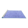 thumbnail image 2 of Ahgly Company Machine Washable Indoor Square Solid Blue Modern Area Rugs, 6' Square, 2 of 4