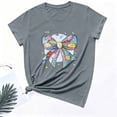 thumbnail image 4 of Frnrwgo Easter Womens Tee Shirts Comfy Printed Holiday Pullover Funny Short Sleeve Round Neck Spring Loose Fit Fashion Tops, 4 of 5