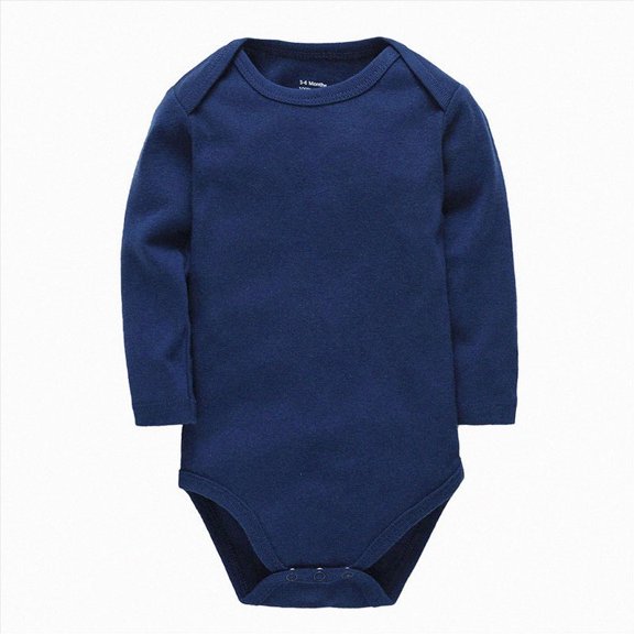 Splozh Coming Home Outfit Girl 3 6 9 12 18 24 Months Baby Plain Cotton Long Sleeved Newborn Clothing Romper Clothing for Boys and Girls,Blue,12-18 Months