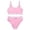 a-Pink7615, variant on FINALGANG Girls 2 Piece Swimsuit Set Kids Spaghetti Strap Contrast Trim Top High Waist Stretchy Swim Briefs For Summer Daily Beach Wear Pink 11-12 Years