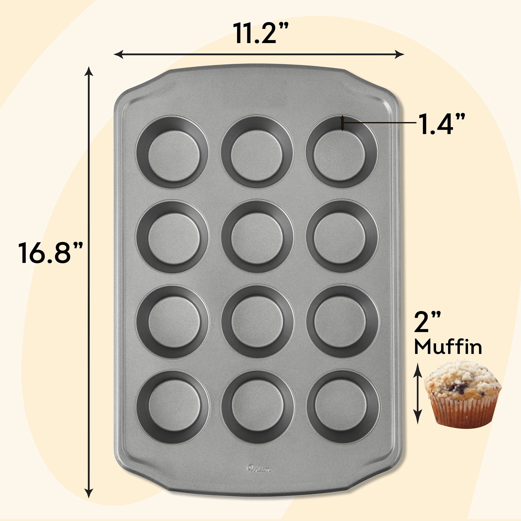 Wilton Premium Non-Stick Muffin Pan 12-Cup Cupcake Tin Regular