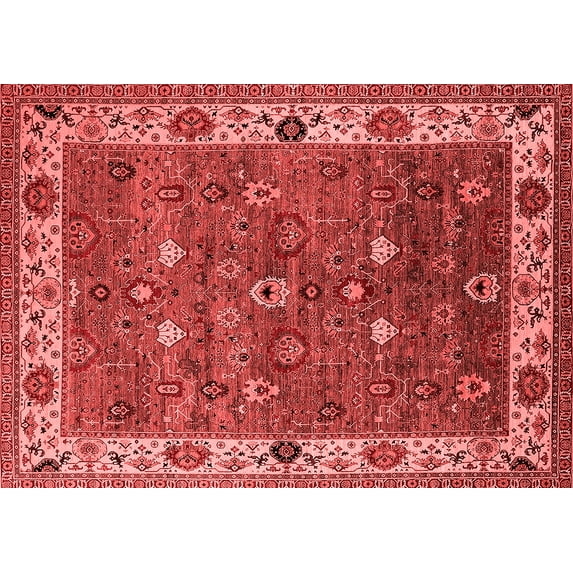 Ahgly Company Indoor Rectangle Oriental Red Industrial Area Rugs, 8' x 12'