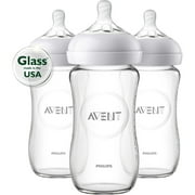 Philips Avent Natural Glass Baby Bottle, 8oz, 3pk, SCF703/37