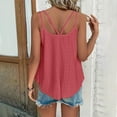 thumbnail image 5 of Ahuyic Women's Tank Tops, Summer Tops for Women Eyelet Embroidery Sleeveless Spaghetti Strap Tops Scoop Neck Sexy Loose Fit Tunic Shirts Pink B S, 5 of 6