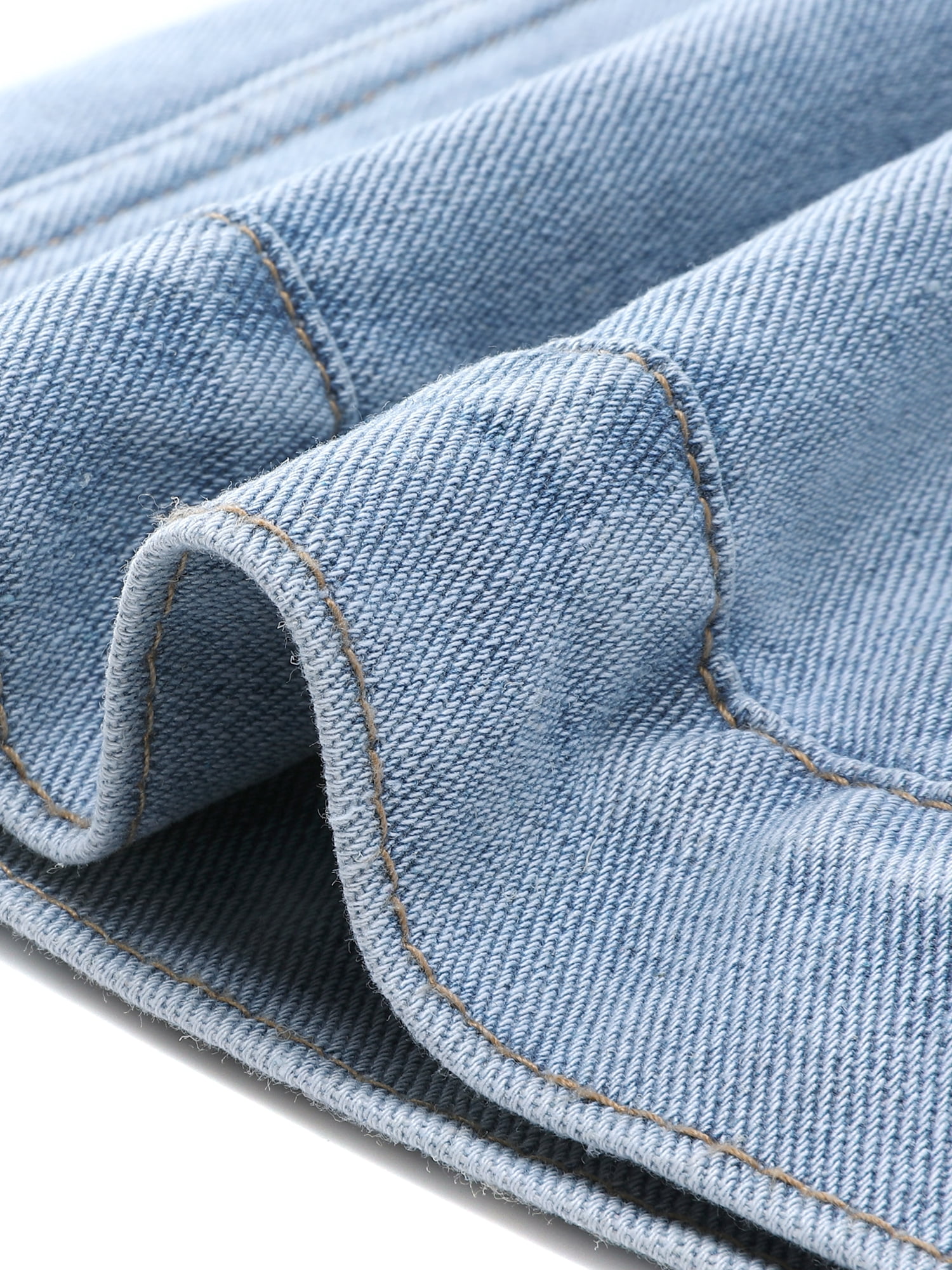 DARING DIVA Women's Fleece Lined Faux Fur Short Trucker Jean Jacket L Light Blue