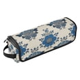 thumbnail image 2 of Hair Tool Organizer Bag with Heat Resistant Mat Removable Travel Storage Case for Hot Air Brushes Curling Irons Elegant Blue Flowers Pattern, 2 of 8