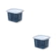 thumbnail image 1 of Toystoory Caja de mantenimiento de alimentos frescos PP Refrigerador Escurridor de frutas con tapa Compartimiento de frescura cuadrado Cesta de gris azul 2piezas, 1 of 6