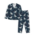 thumbnail image 1 of Balery Glowing Butterfly Conjunto de Pijama con Estampado para Mujer, Conjunto de Dos Piezas con Manga Larga, Ropa de Dormir Suave con Bolsillos, Pijamas Cómodos-XX-Large, 1 of 7