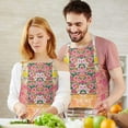 thumbnail image 3 of Pioneer Flower Floral Print Pattern Apron-Garden Aprons for Women with Pockets-Cotton Linen Waterproof Kitchen Cooking Gardening Aprons Adjustable for Kitchen,Cooking,BBQ and Salon 33x27 Inch, 3 of 7