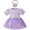 Purple, variant on ENFLASH Newborn Baby Girls Summer Romper Dress Infant Flower Embroidery Mesh Tulle Skirt Hem Ribbed Jumpsuit and Headband