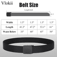 thumbnail image 4 of Vlokii 3pcs Men's Web Belt with Plastic Buckle Nylon Belts Casual No Holes Belt for Men Belt, 4 of 6