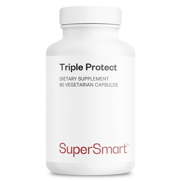 SuperSmart Triple Protect (Advanced Formula) - with Quatrefolic, Magnesium, Garlic, Quercetin, Vitamin B6, B12 - Folate Supplement | Non-GMO & Gluten Free - 90 Vegetarian Capsules