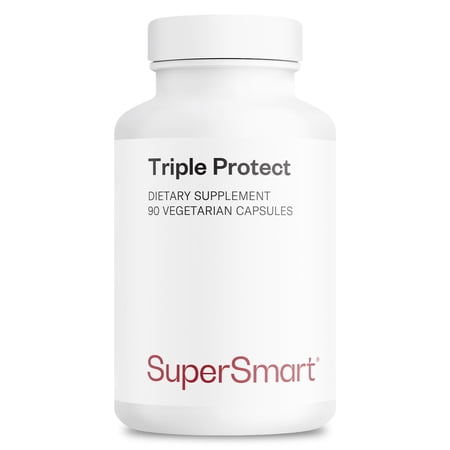 SuperSmart Triple Protect (Advanced Formula) - with Quatrefolic, Magnesium, Garlic, Quercetin, Vitamin B6, B12 - Folate Supplement | Non-GMO & Gluten Free - 90 Vegetarian Capsules