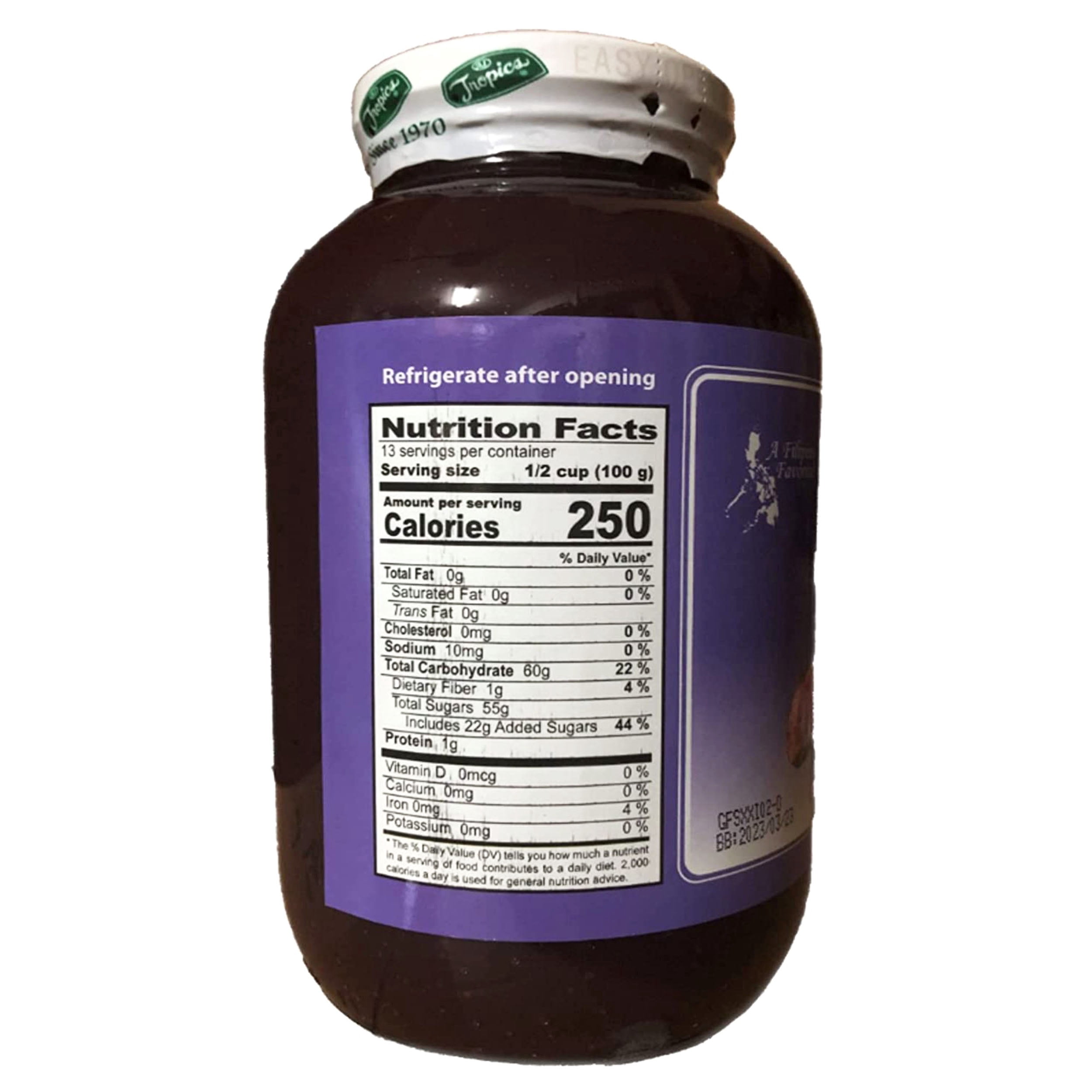 Ube Halaya Purple Yam Jam by Tropics 32 oz. with 1 Bonus Mini Stainless Steel Stirring Spoon (2-Piece Set)