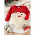 thumbnail image 2 of Bagilaanoe Christmas Clothing Baby Girl Boy Rompers Newborn Reindeer Embroidery Long Sleeve Bodysuit 3M 6M 9M 12M 18M Infant Fall Fleece One Piece Jumpsuit, 2 of 9