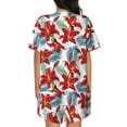 thumbnail image 3 of Naloa Lilies Flowers Women's Short-Sleeved Pajama Set, Loungewear, Summer pajamas, Breathable Cozy - 4X-Large, 3 of 9