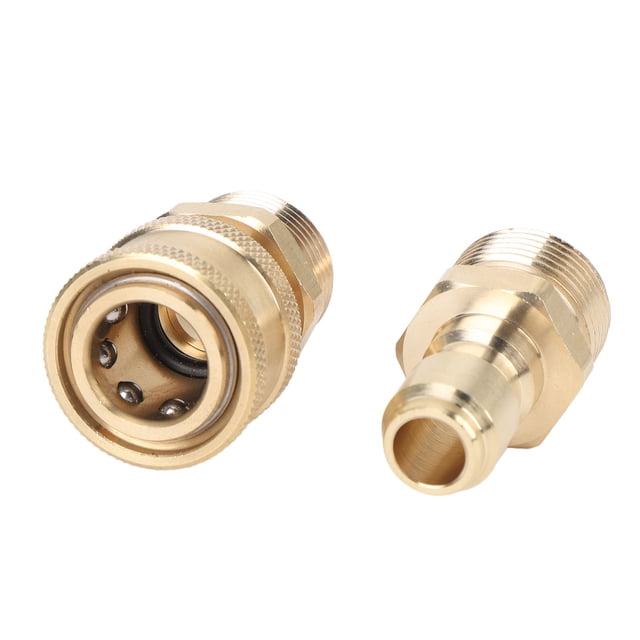 M22 Male Thread Fitting 3/8in Quick Connector, High Pressure Resistant Rustproof 5000 PSI Pressure Washer Adapter Set for Hose Pump Ball Valve