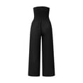 thumbnail image 6 of Baqcunre Trousers Pants for Women High Waist Pockets Elastic Waist Solid Loose Pants Casual Long Trousers Womens Fashion Women's Pants Womens Pants Womens Clothes Black XXL, 6 of 6
