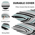 thumbnail image 5 of Outdoor Waterproof Throw Pillow Covers Set of 2 Teal Stripes Decorative Pillowcases Lumbar Outdoor Pillows Cushion Case 20x12 Inch Black Lines Striped Patio Pillows for Couch Sofa Bed Garden, 5 of 9