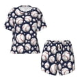 thumbnail image 5 of "Wukai Cute Basebal Women's Pajama Set - Short-Sleeve Top and Shorts with Elastic Waistband and Pockets for Loungewear, Yoga, and Casual Wear-X-Large, 5 of 8