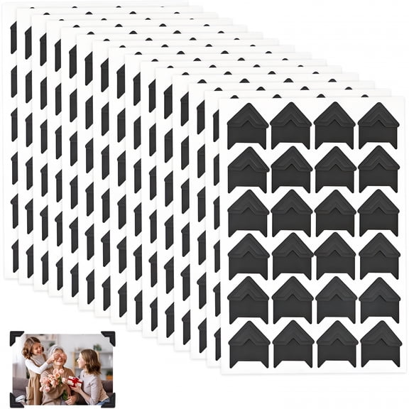 CCOCC Photo Corners Self Adhesive,360 PCS Self-Adhesive Photo Corners,Scrapbooking Photo Mounting Corners,Black Photo Mounting Corners for DIY Scrapbook