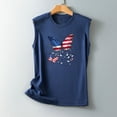 thumbnail image 4 of Wycnly Womens 4th of July Tank Tops Comfy Loose Independence Day Patriotic Graphics Shirts Vest Summer Fashion Butterfly Flag Print Crewneck Sleeveless Blouse Blue s, 4 of 4