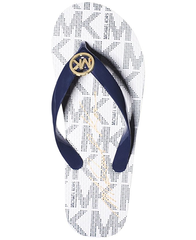 Navy blue michael kors flip flops Clearance