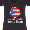 thumbnail image 4 of Inktastic I'm So Cute, I Must Be Puerto Rican Sunflower Puerto Rico Women's V-Neck T-Shirt, 4 of 5